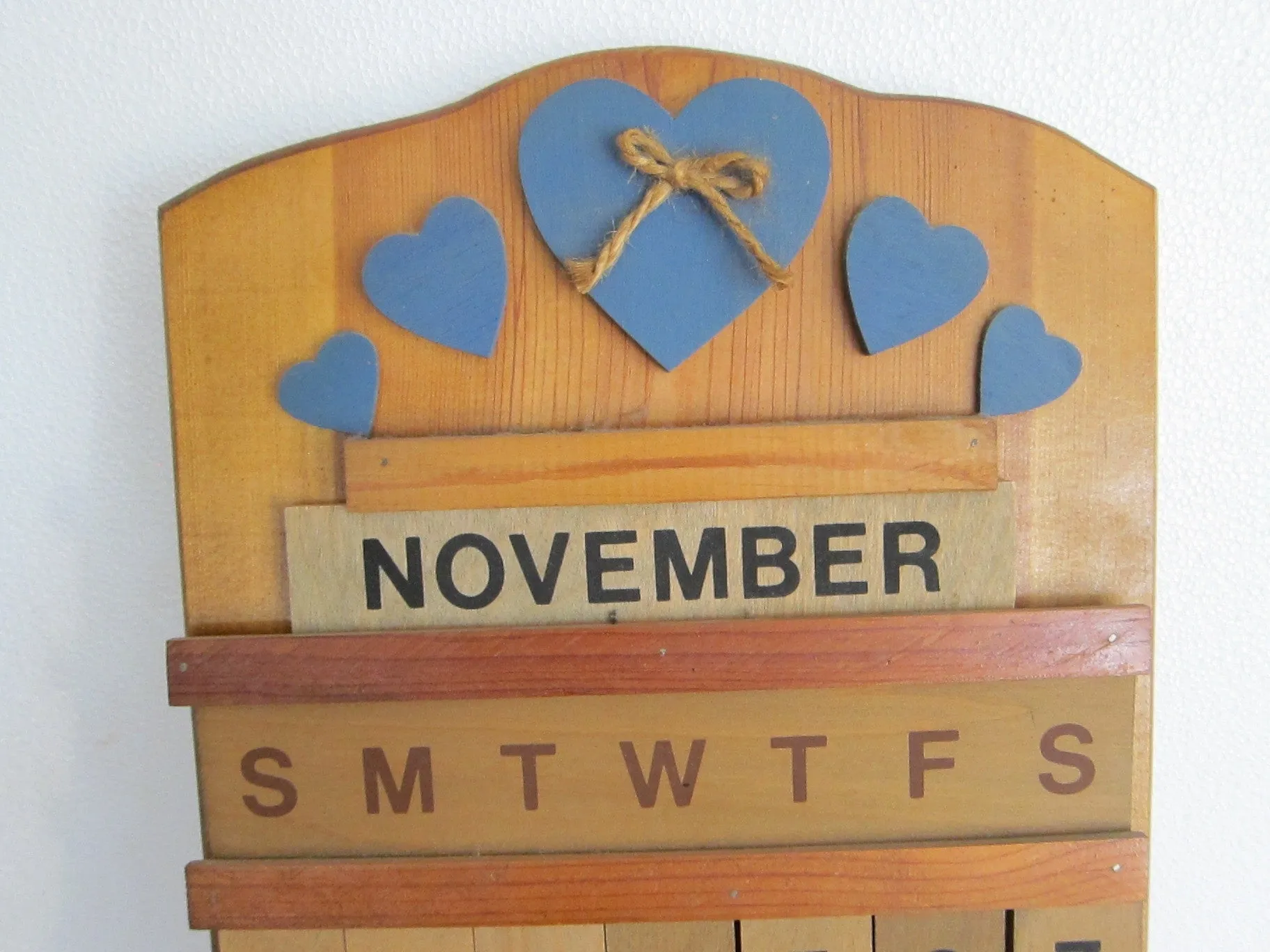 Vintage Wooden Perpetual Wall Calendar