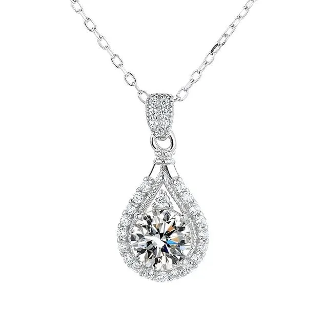 Water Drop Style Pouring Diamond Necklace