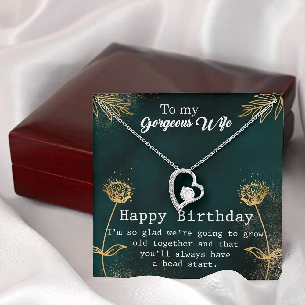 We're going to grow old together-Heart Necklace for WIfe's Birthday