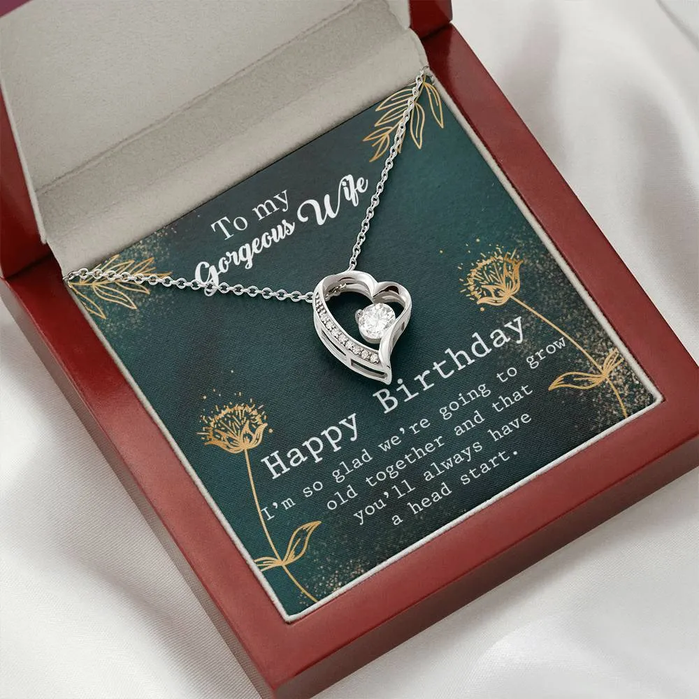 We're going to grow old together-Heart Necklace for WIfe's Birthday