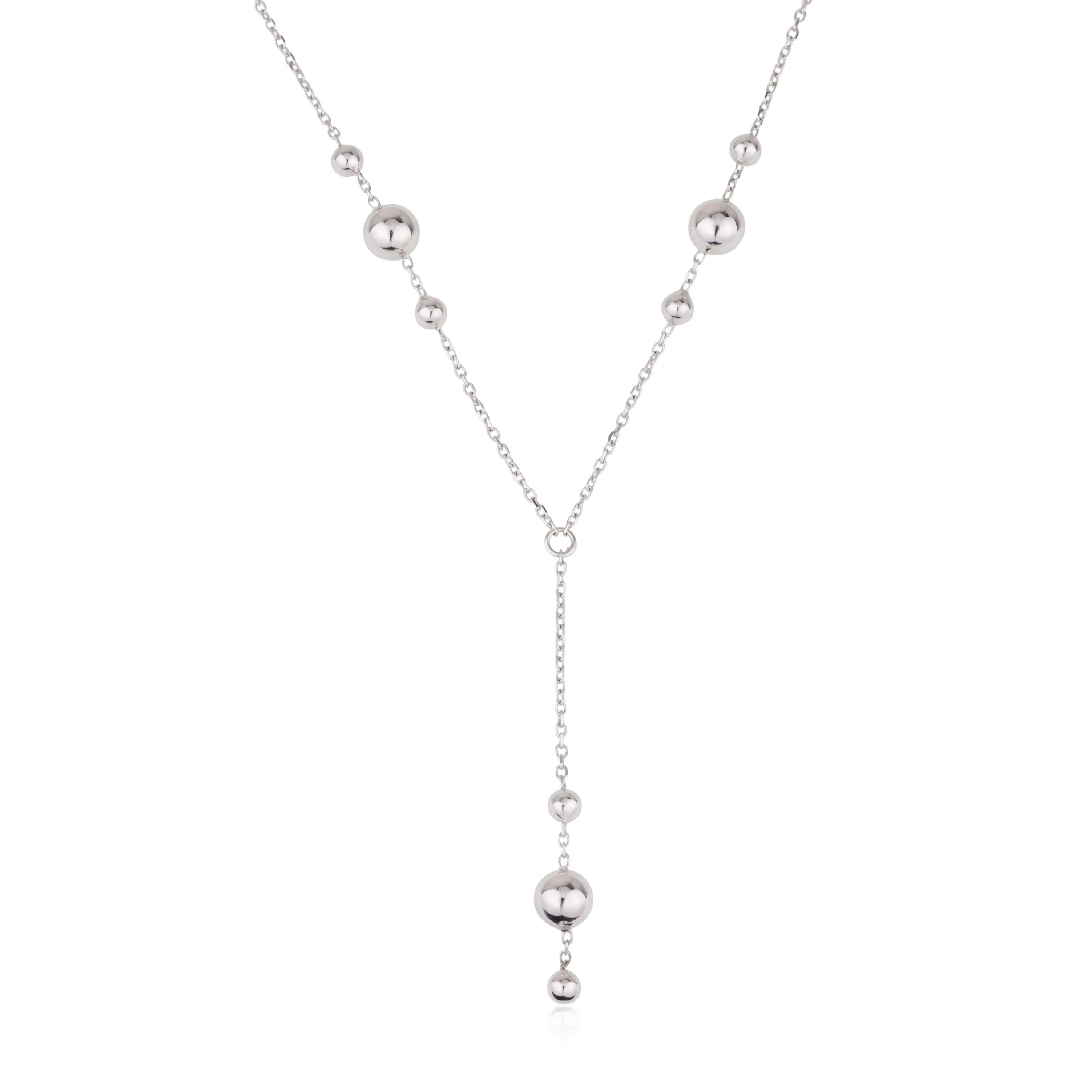 White gold balls necklace