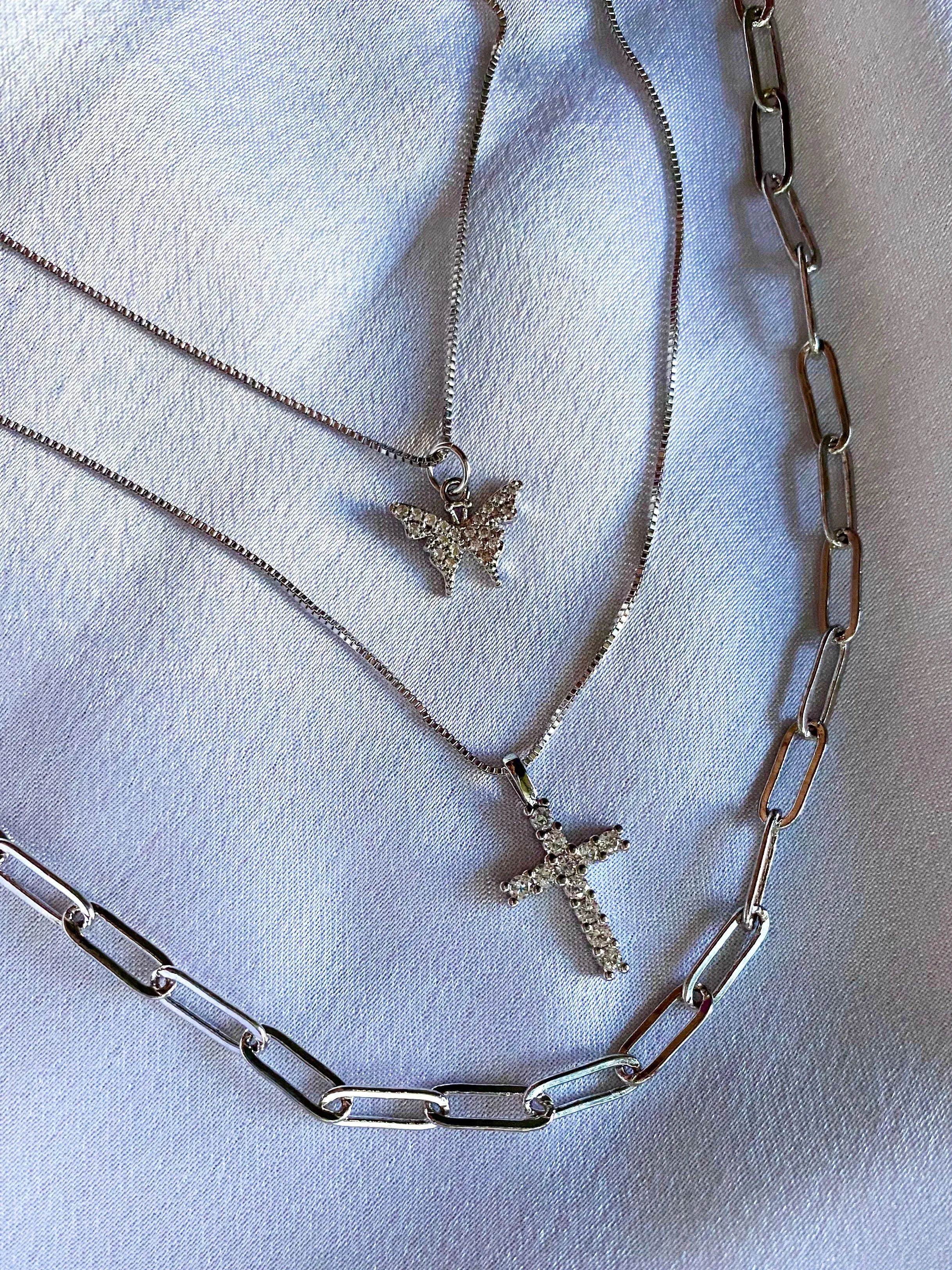 White Gold Cross Necklace