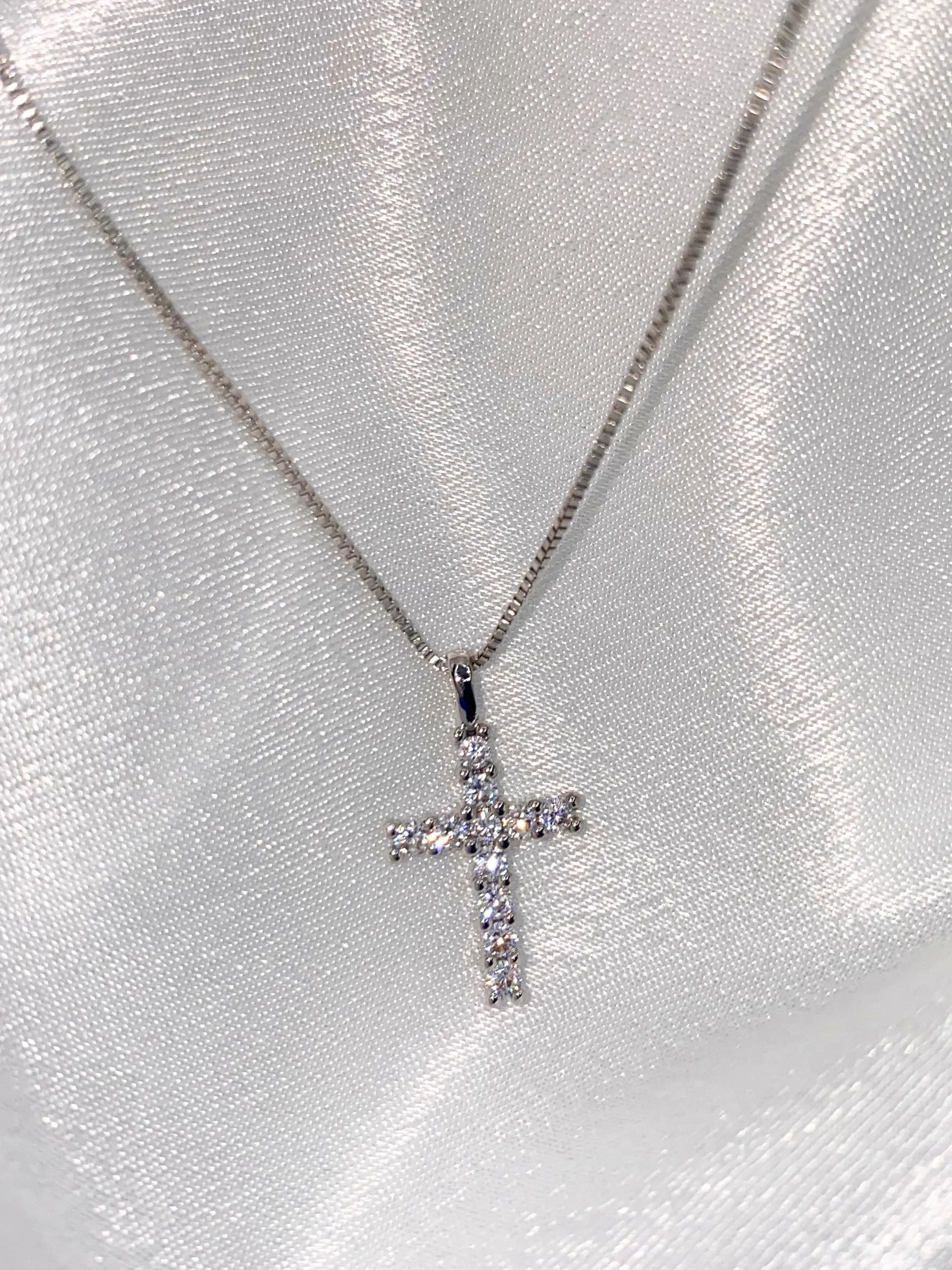 White Gold Cross Necklace