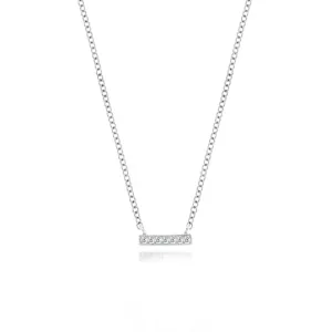 White Mini Diamond Bar Necklace