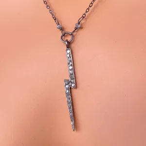 White Topaz gemstone Bolt Necklace
