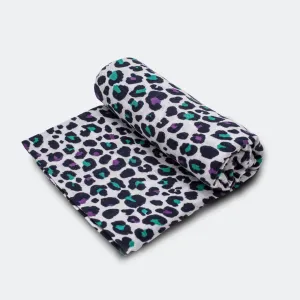XL PURPLE LEOPARD MUSLIN - for 5  month old babies