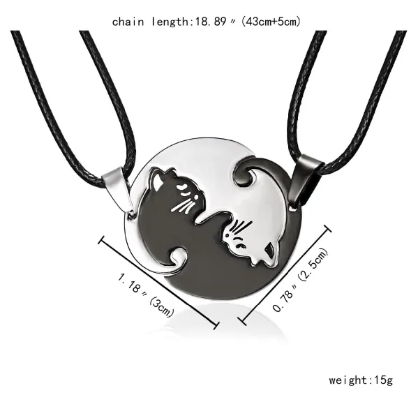 Yin Yang Cat Necklace