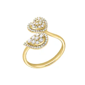 YOU AND ME Heart and Pear Diamond Ring