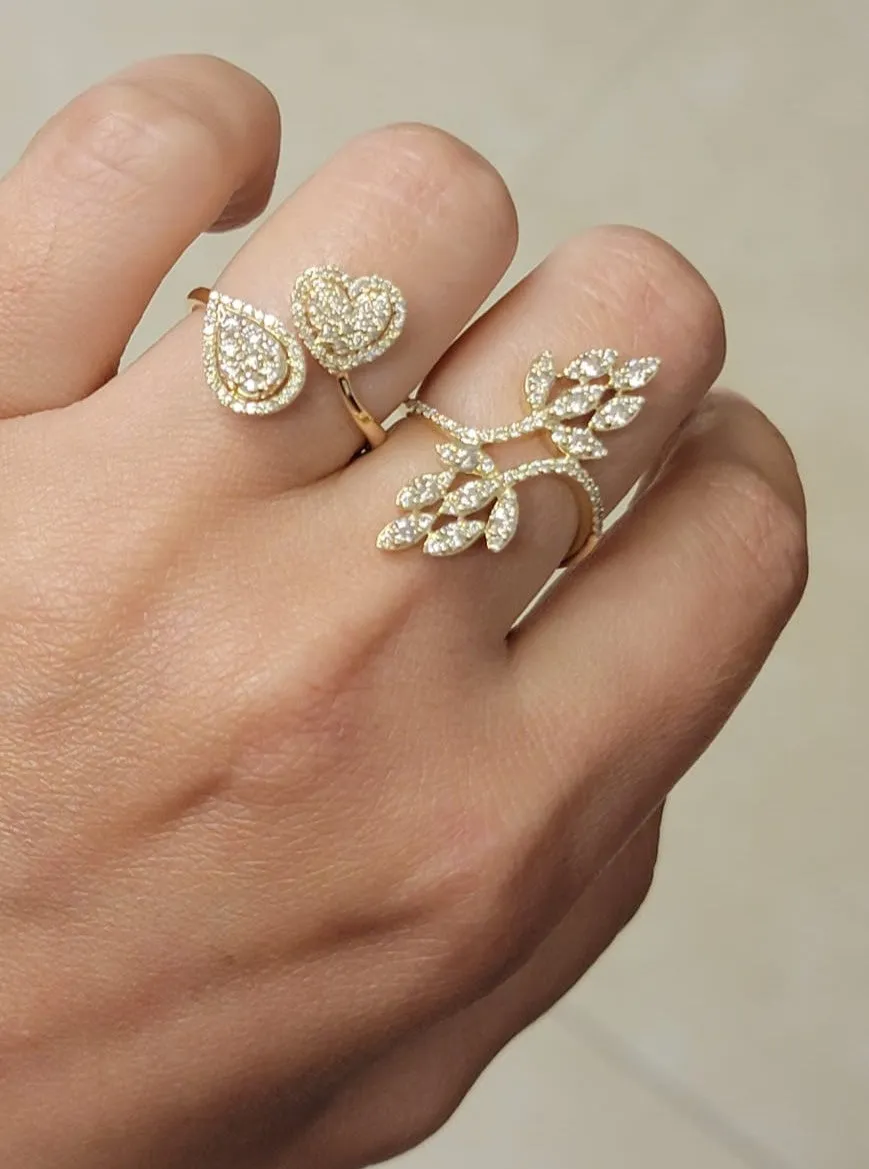 YOU AND ME Heart and Pear Diamond Ring