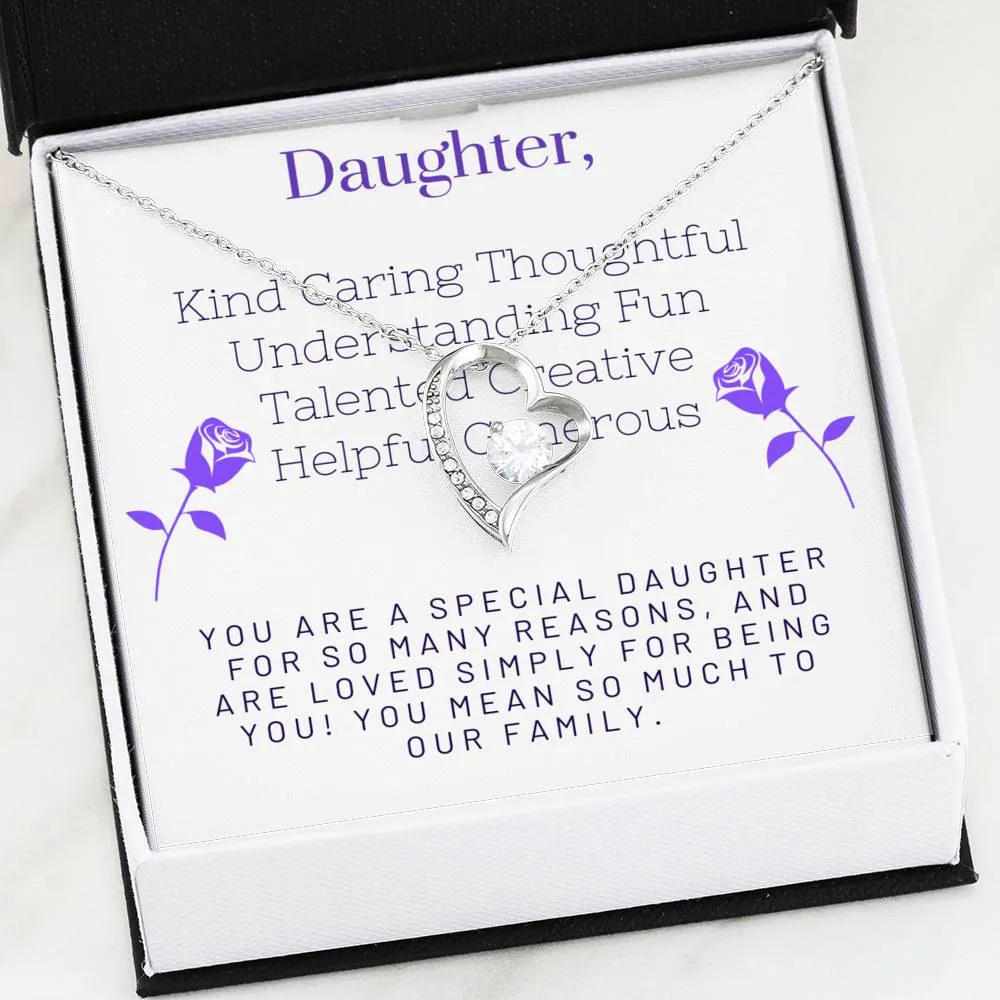 You are a special for so many reasons-Forever Love Heart Necklace for Daughter