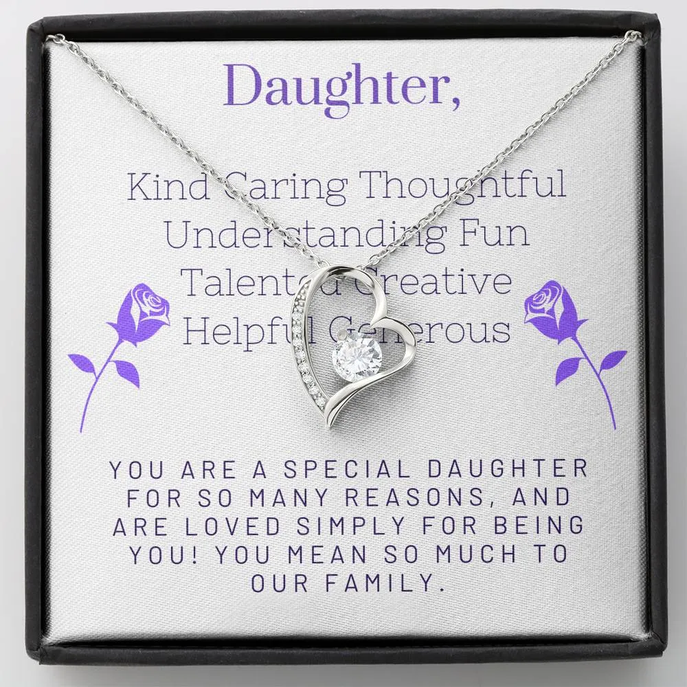 You are a special for so many reasons-Forever Love Heart Necklace for Daughter