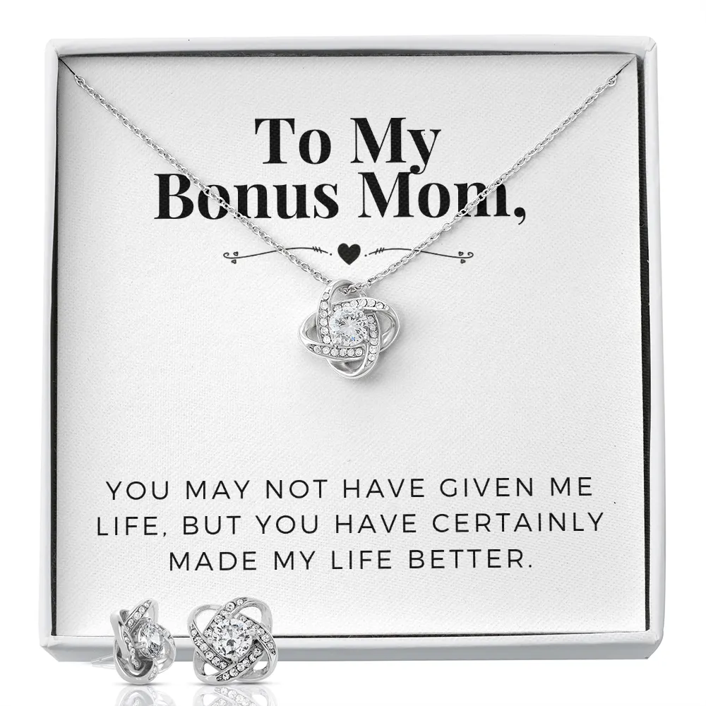 You made my life better-Love Knot Jewelry Set for Bonus Mom