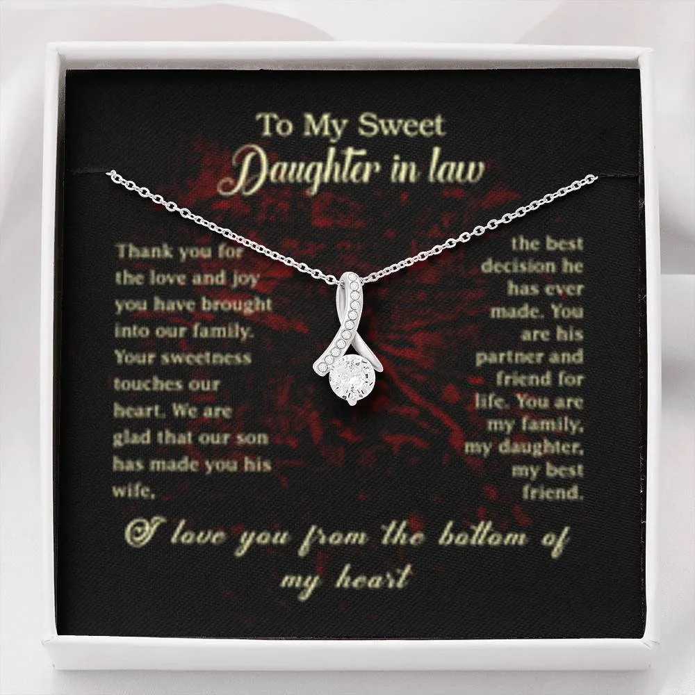 You’re his best decision-Alluring Beauty Solitaire Necklace for Daughter In Law