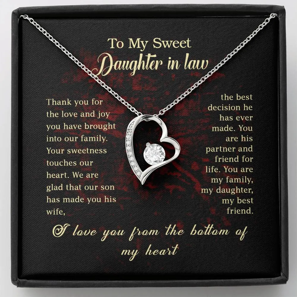 You’re his best decision-Forever Love Heart Necklace for Daughter In Law