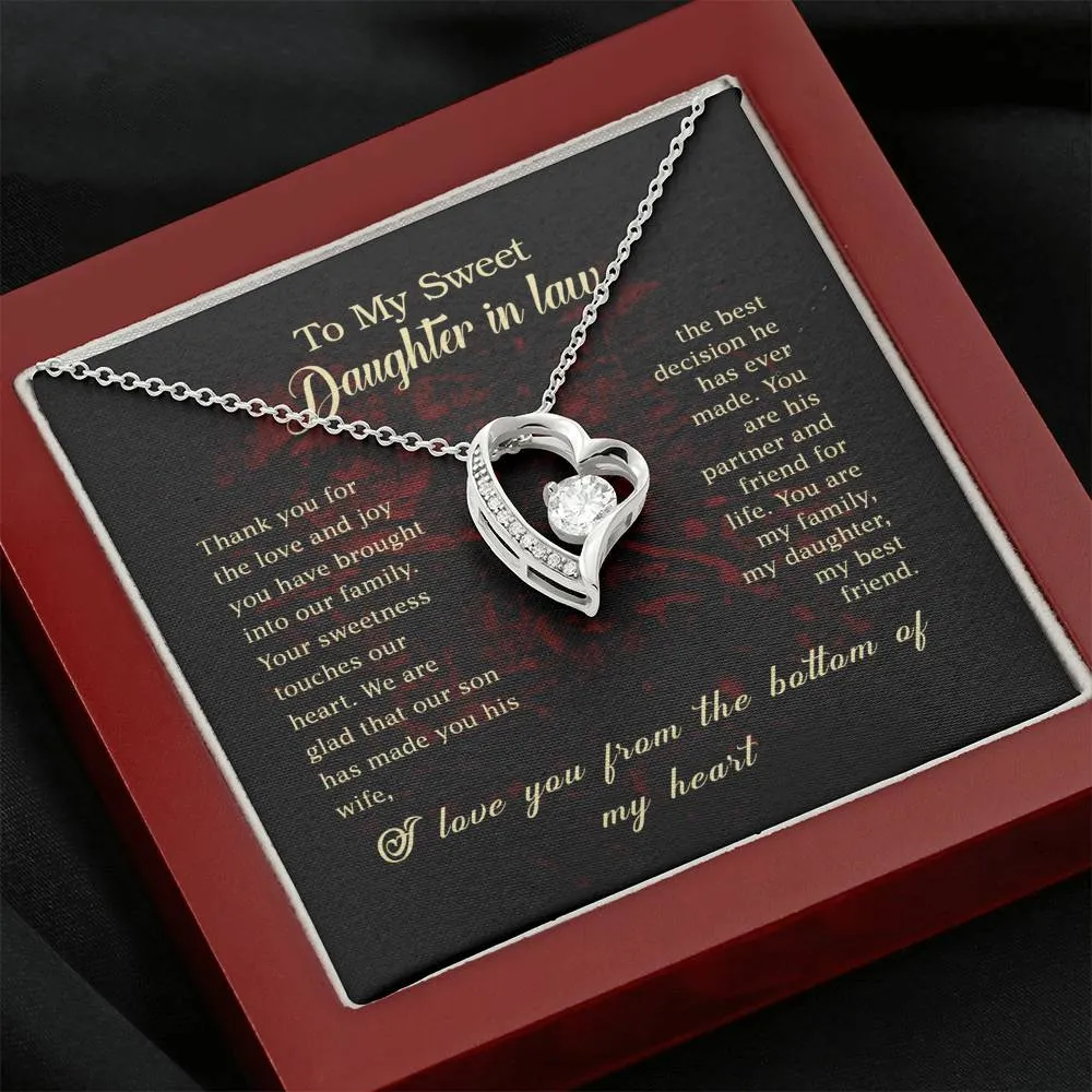 You’re his best decision-Forever Love Heart Necklace for Daughter In Law