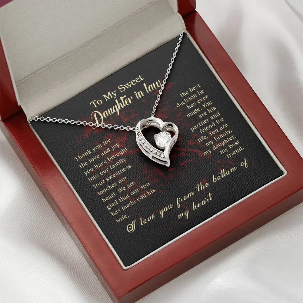 You’re his best decision-Forever Love Heart Necklace for Daughter In Law