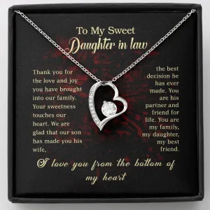 You’re his best decision-Forever Love Heart Necklace for Daughter In Law