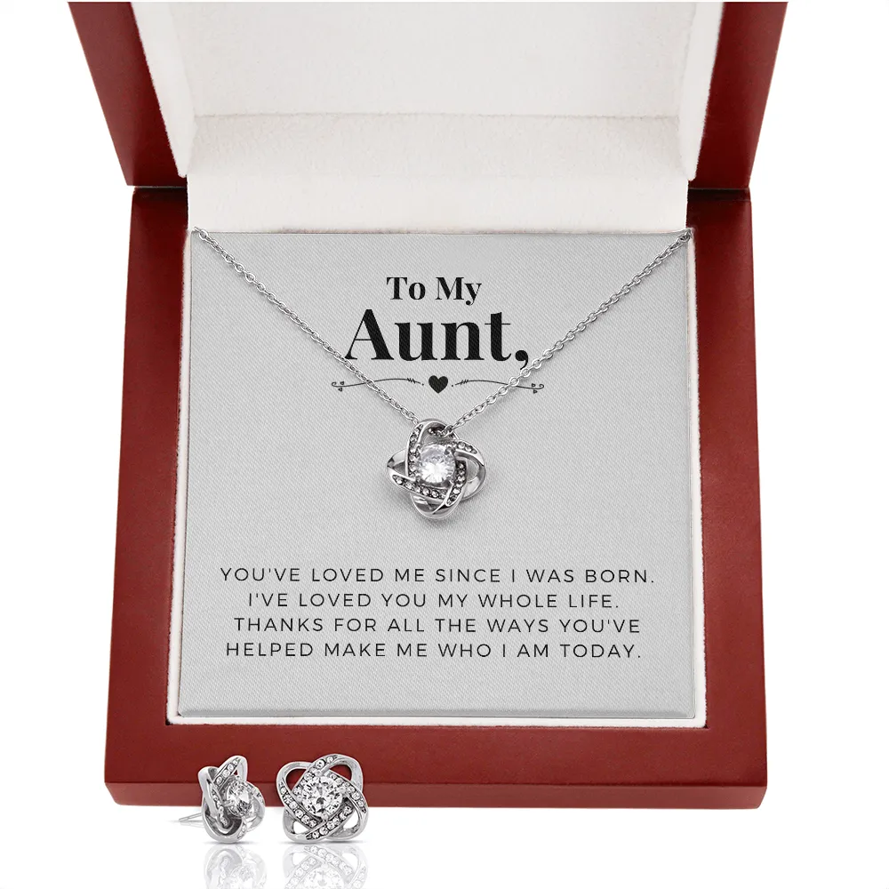 You've loved me since I was born-Love Knot Jewelry Set for Aunt