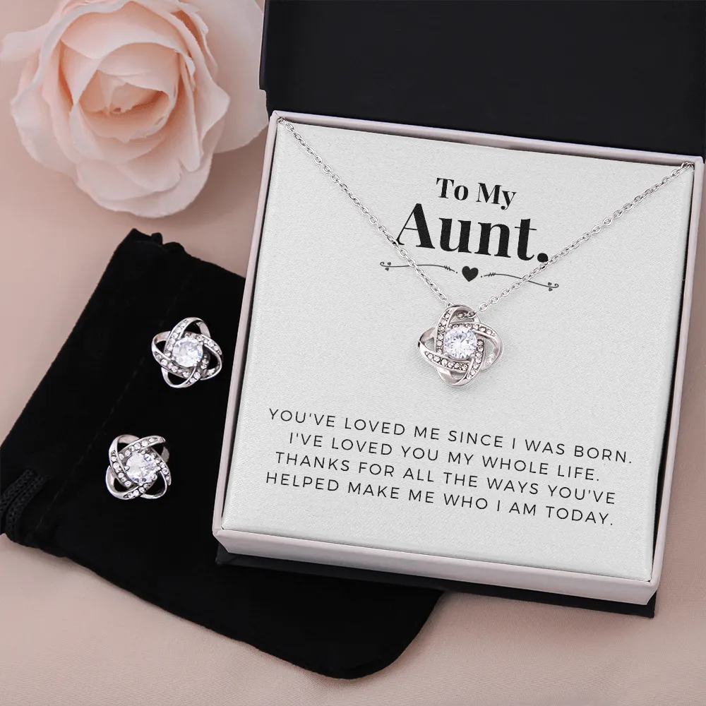 You've loved me since I was born-Love Knot Jewelry Set for Aunt