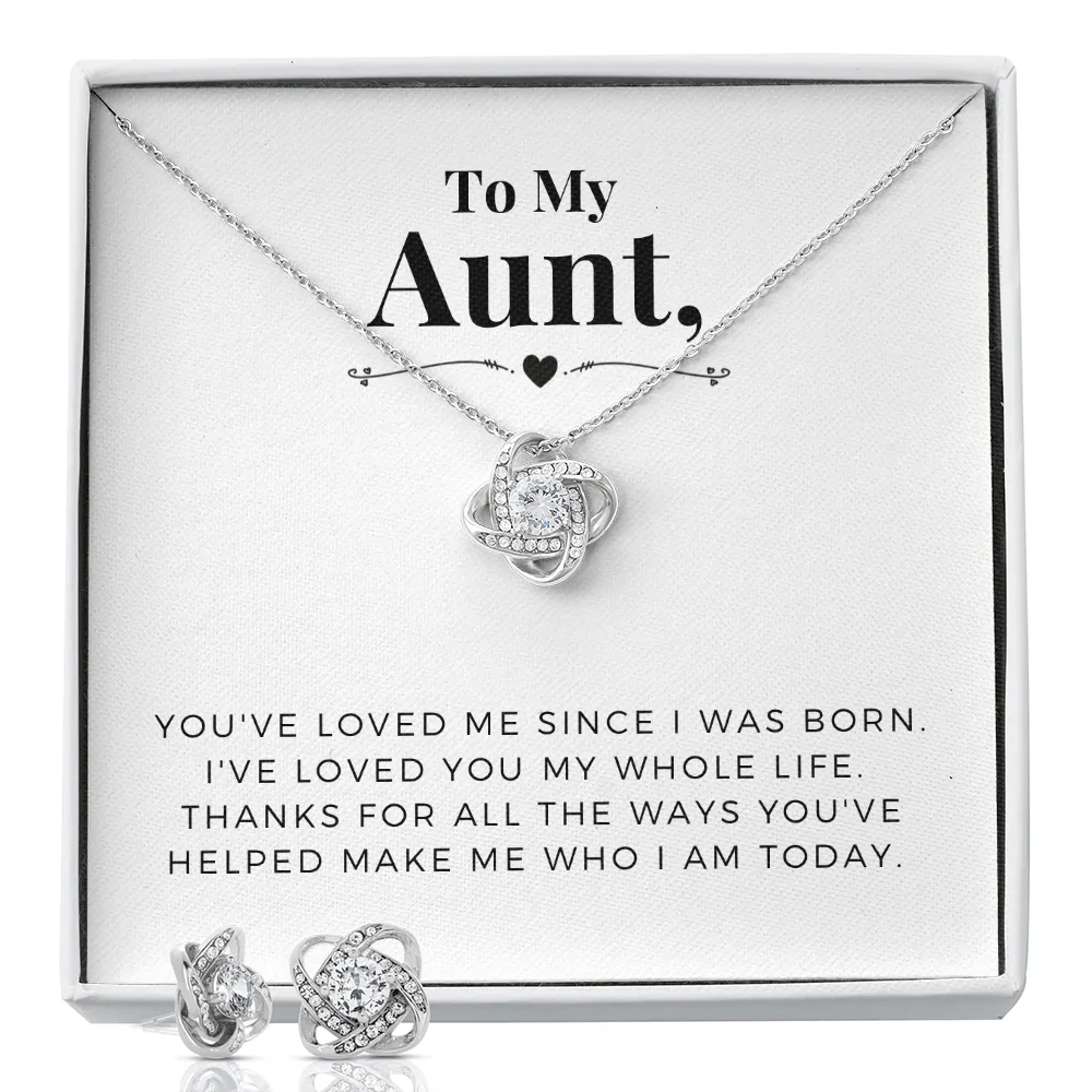 You've loved me since I was born-Love Knot Jewelry Set for Aunt