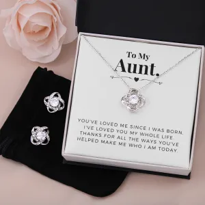 You've loved me since I was born-Love Knot Jewelry Set for Aunt