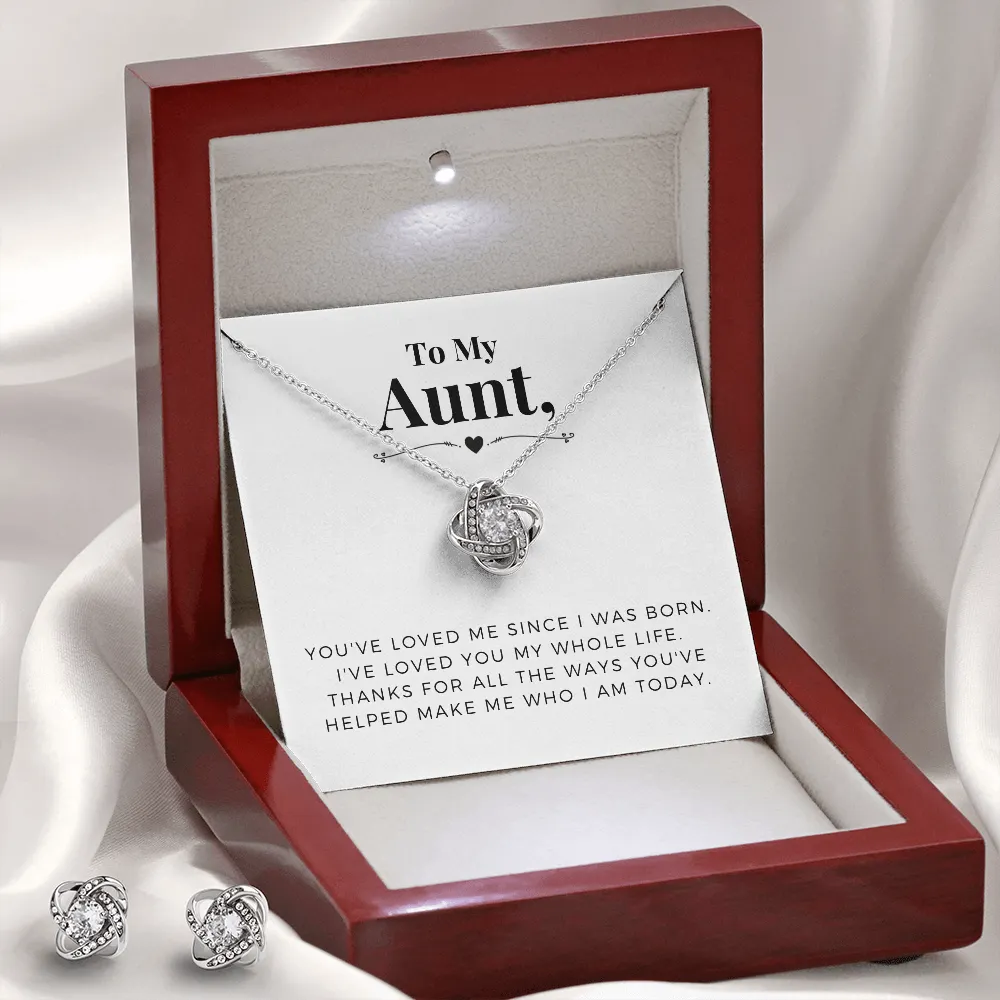 You've loved me since I was born-Love Knot Jewelry Set for Aunt